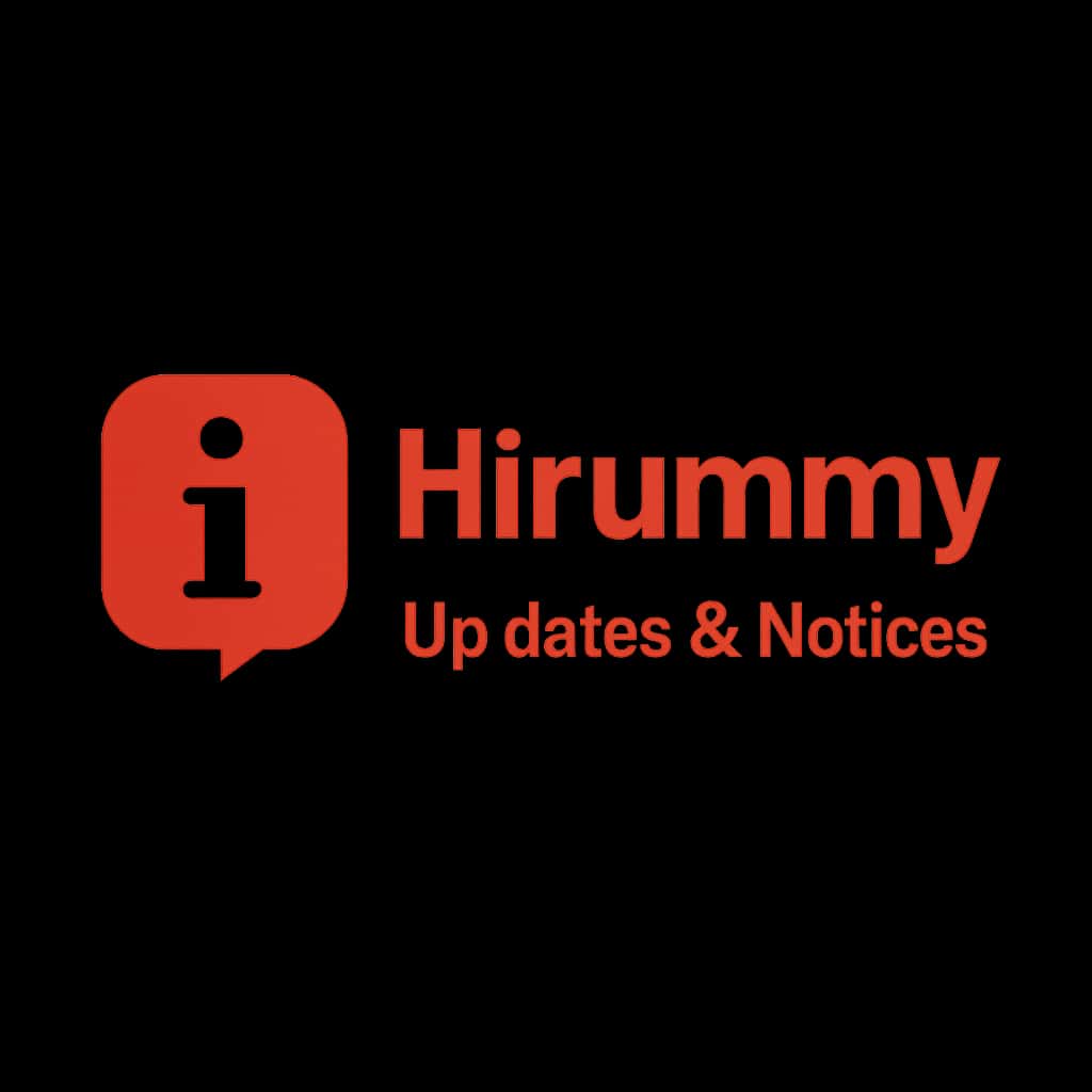 A professional badge displaying 'Hirummy Updates & Notices'.
