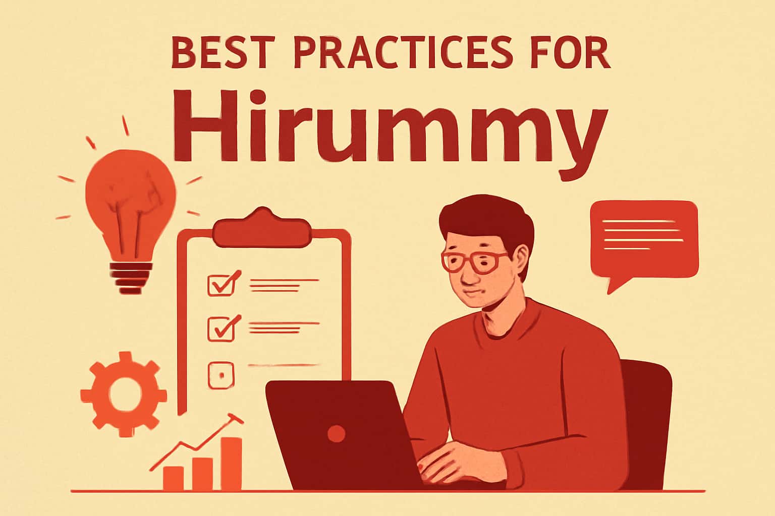 Informational graphic on best practices for Hirummy app usage.