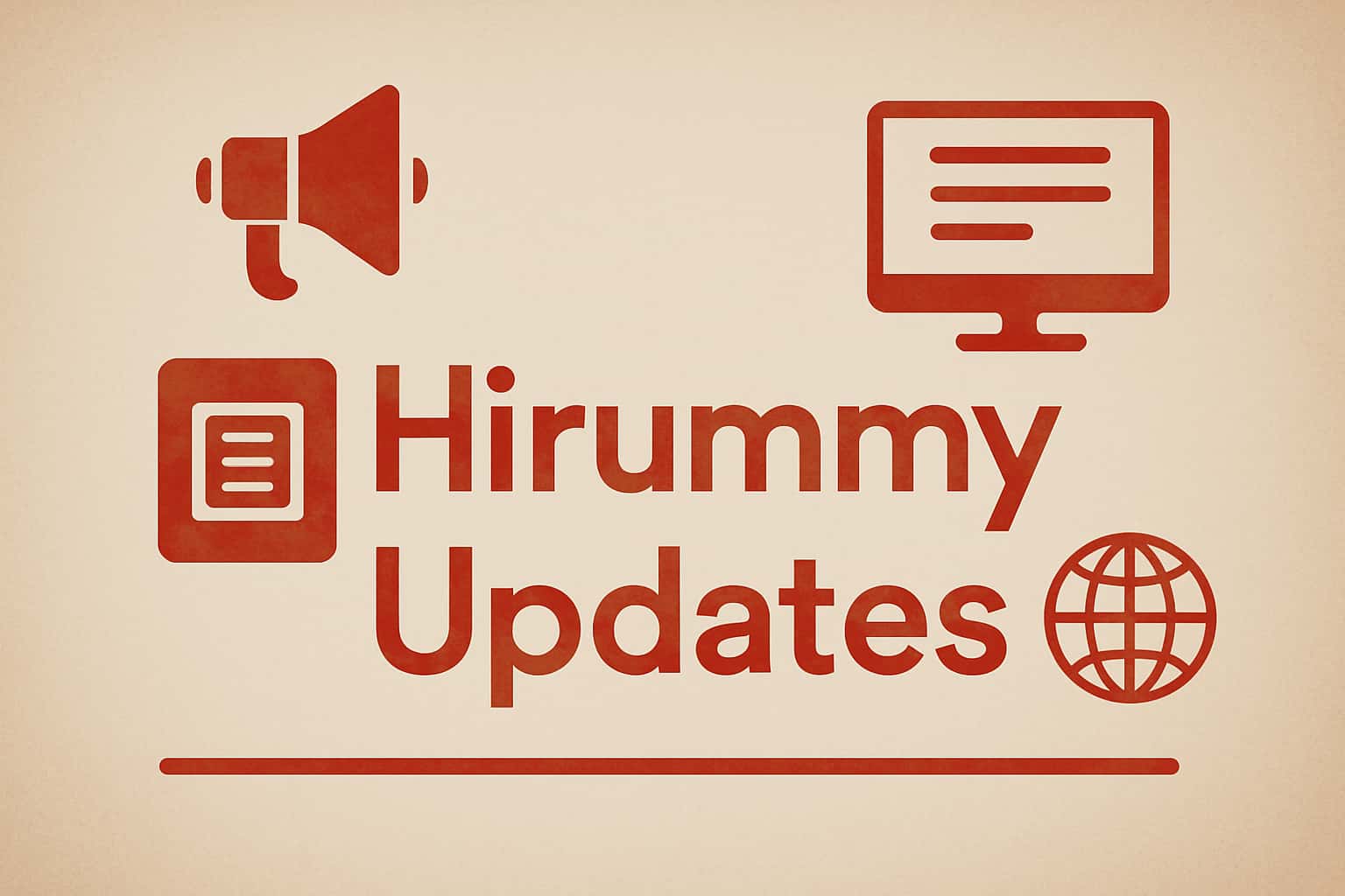 An informative depiction of Hirummy updates featuring the text 'Hirummy'.