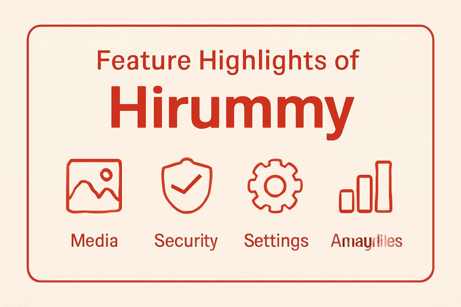 Informational representation of Hirummy's features.
