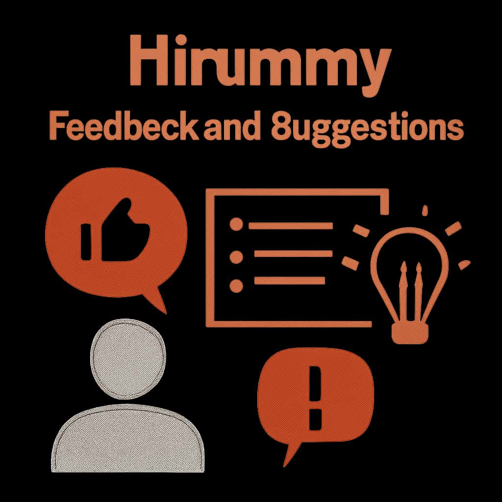 Illustration detailing Hirummy Feedback and Suggestions processes.