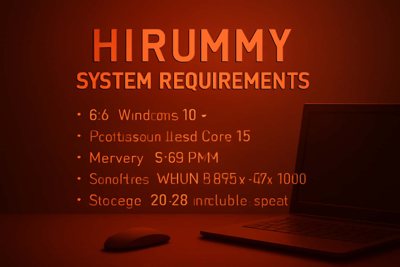An informational graphic illustrating the system requirements for Hirummy, highlighting compatibility and installation details.