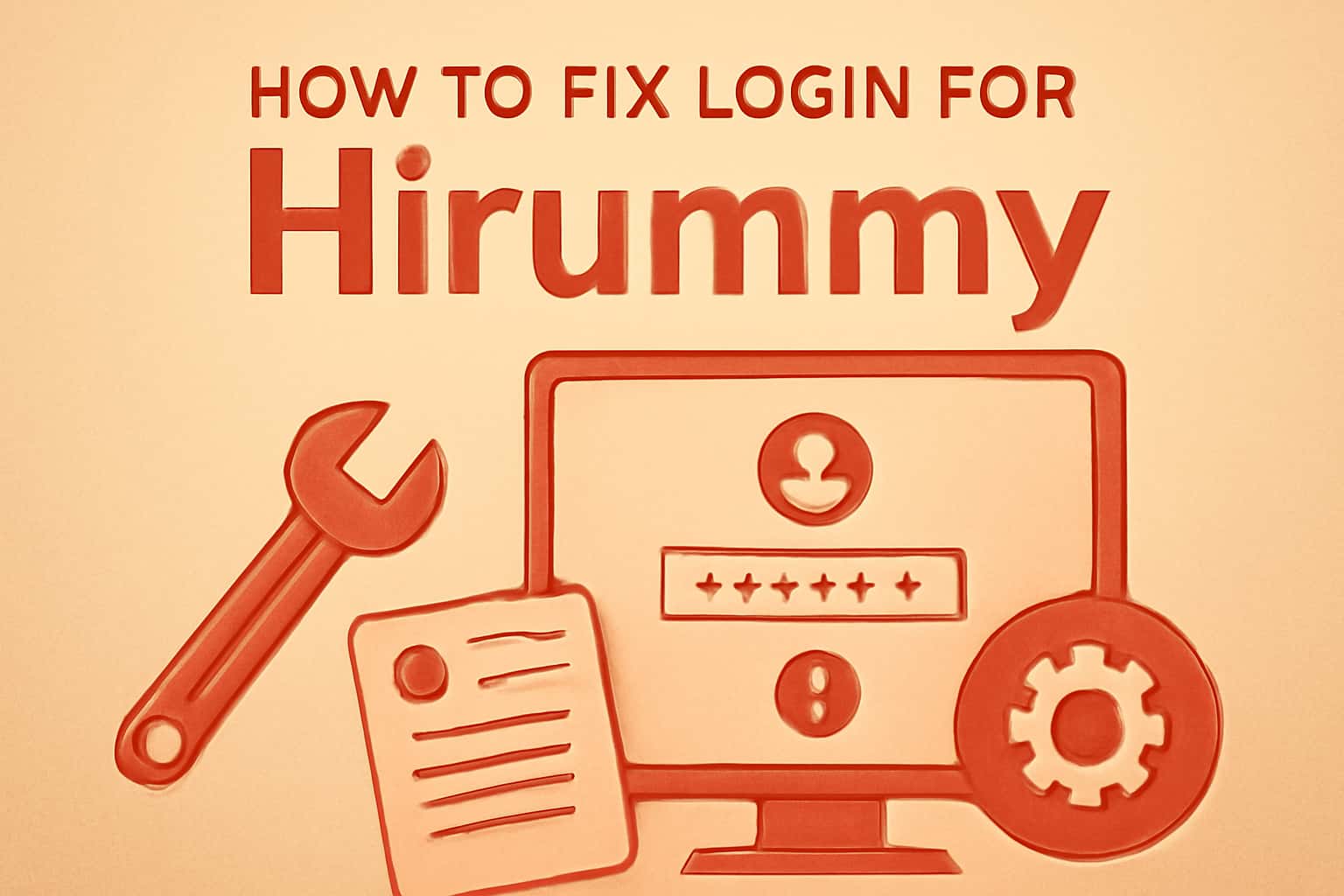 Informational scene about fixing login issues for Hirummy.