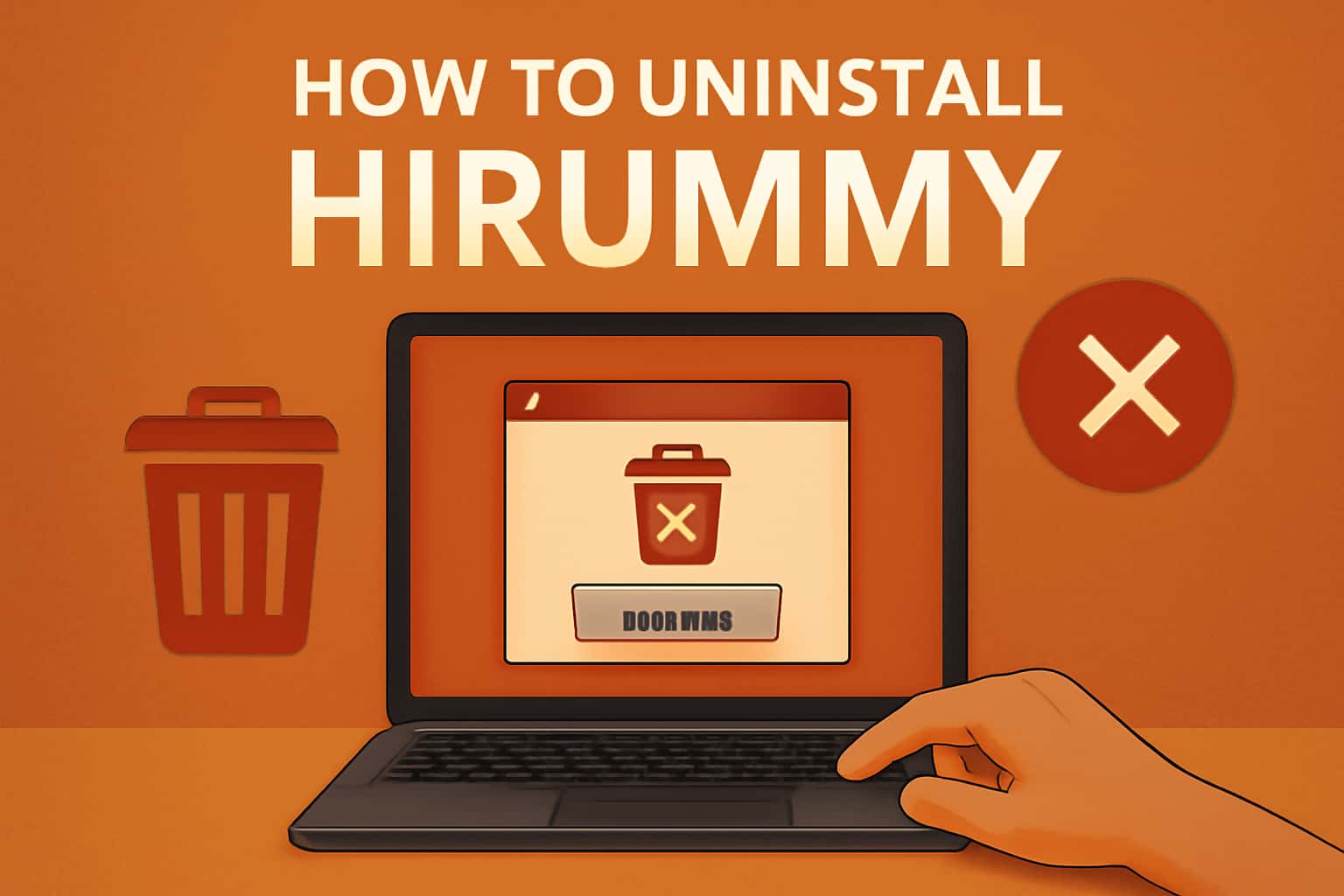 An informational illustration about uninstalling the Hirummy app from devices.