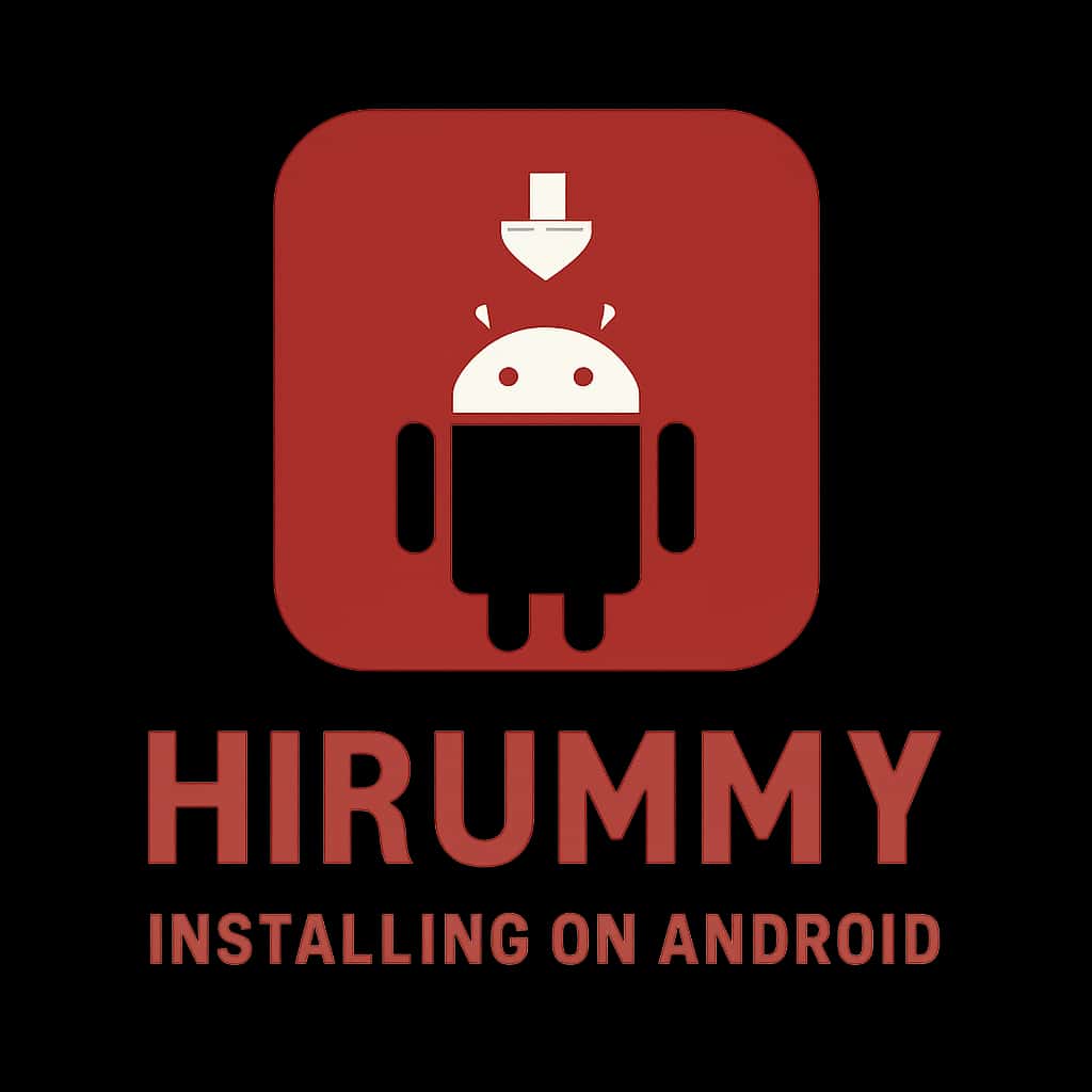 Minimal badge representing the Hirummy installation guide for Android.