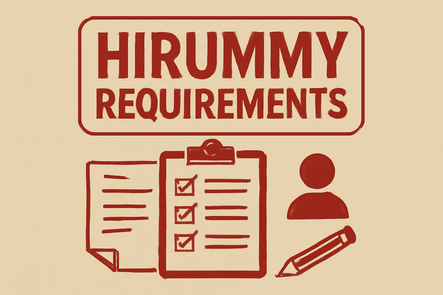 Informational image displaying Hirummy Requirements.
