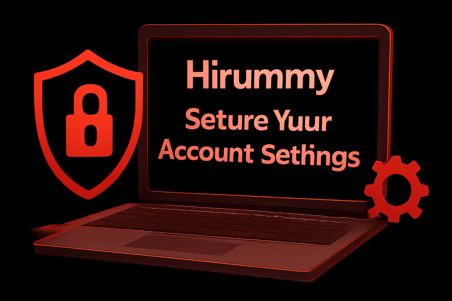 A visual representation of securing Hirummy account settings with relevant elements.